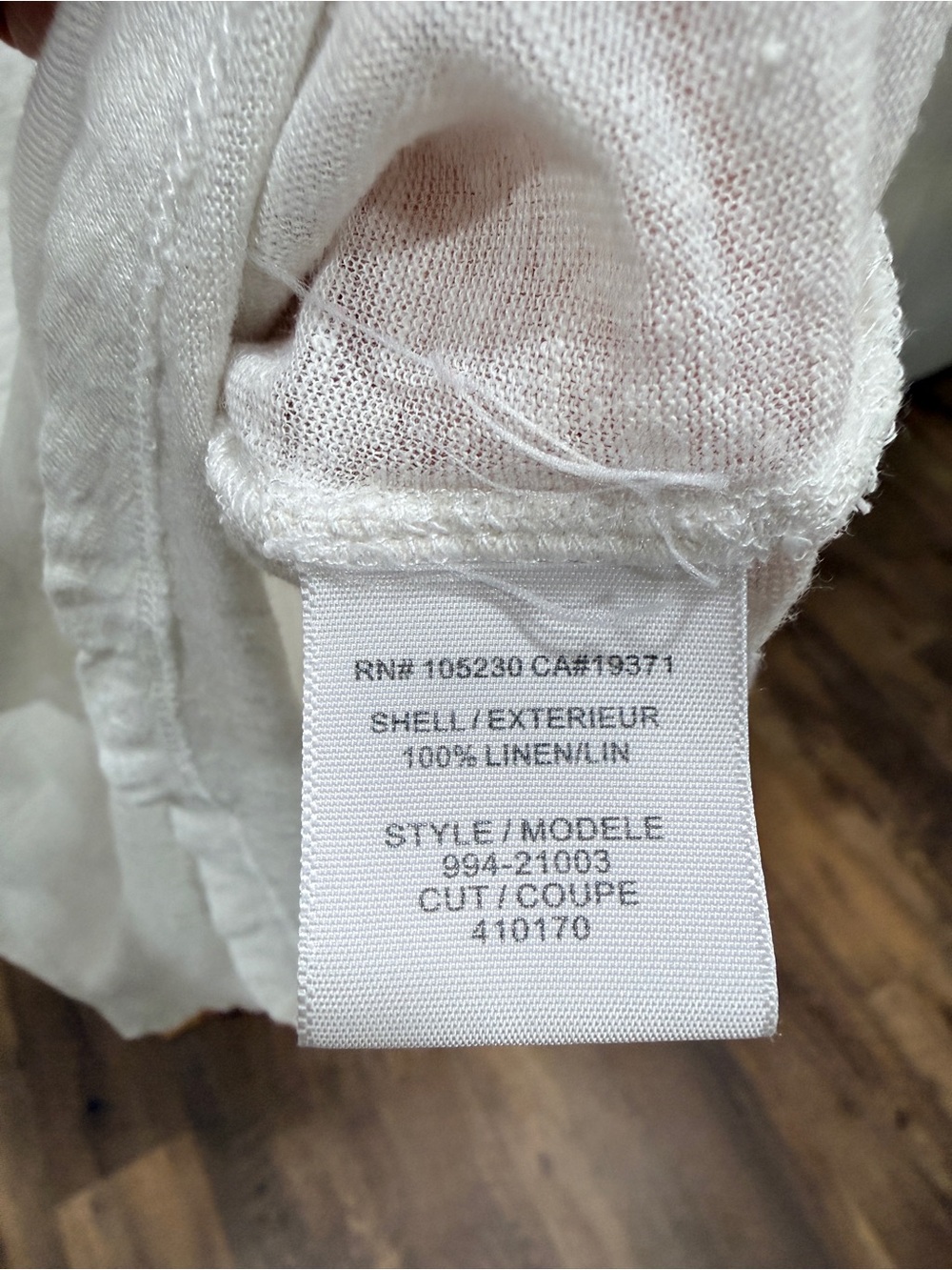Joie White Scoop Neck Short Sleeve 100% Linen Tee - Picture 4 of 5